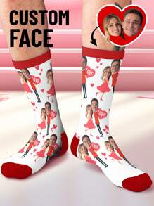 1 par de calcetines personalizados con rostro, calcetines personalizados con foto, calcetines impresos personalizados, calcetines divertidos personalizados con rostro, calcetines personalizados con imagen, pon cualquier rostro en los calcetines, regalo de aniversario, regalo de San Valentín, regalo de cumpleaños, regalo de boda, regalo del Día de la Madre, regalo del Día del Padre, regalo para la mejor amiga/o, regalo para mamá/papá, regalo para novia/novio, regalo para ella/él