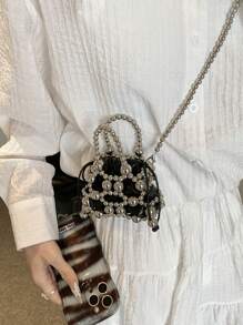 حقيبة كتف نسائية مزينة بفيونكة جذابة، حقيبة عصرية للأكتاف للبنات، حقيبة رسول صغيرة كاجوال مناسبة لحفلات الموسيقى والزفاف والخروجات الربيعية