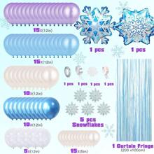 Frozen Balloons Arch Garland Kit, Frozen Birthday Balloons Frozen Party Supplies Latex Balloons Happy Birthday Snowflakes Foil Balloon Frozen Decorations For Birthday Party Home Decorations - Blue - View 2