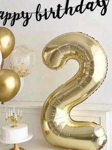 1 个 40 英寸金色数字气球，大尺寸巨型数字聚酯薄膜氦香槟金气球，生日装饰，派对庆祝，毕业典礼，周年纪念，摄影，铂金主题气球 - 彩色 - 查看 11