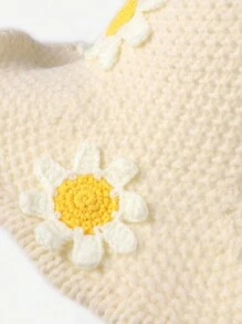 1pc Hand-Crocheted Women Sunflower Patchwork Colorful Bucket Hat, Cute & Sweet Style For Outdoor, Travel, Shopping, Party Wear - A - View 3