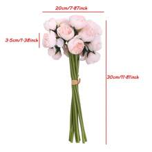 Set de 9 piezas de ramos de peonía artificial, ramo de 27 cabezas de flores artificiales, adecuado para bodas, fiestas, decoración del hogar, fiestas de vacaciones, ramo de rosas artificiales para el Día de los Enamorados - Flores de peonía y camelia artificiales de plástico para decoración del hogar, sala de estar, boda, fiesta, Día del Padre, Día de la Madre, graduación, centros de mesa, accesorios de fotografía y arreglos florales de novia para bodas