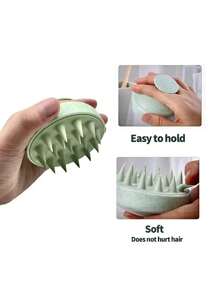 Solid Shampoo Massage Brushes With Wheat Straw As Raw Material, Soft Scalp Massager, Shampoo Scalp Exfoliating Brush For Thick Curly Hair Dry And Wet Dandruff, Two Color Massage Shampoo Brush, Hairbrush/Hair Comb, Back To School Supplies