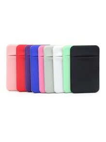 1 件粘性手机袋手机粘贴卡/ID（双重安全）带自粘贴纸适用于 Android 背面和所有智能手机有多种颜色可供选择旅行必需品卡夹卡夹钱包名片夹信用卡夹卡夹女士女士男士卡片钱包 Magsafe 钱包 - 彩色 - 查看 9