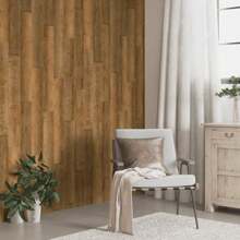 Wood Look Brown PVC Wall Panels 2.06m2 Decorative Interior Cladding Waterproof Rustic Finish - Brown - View 3