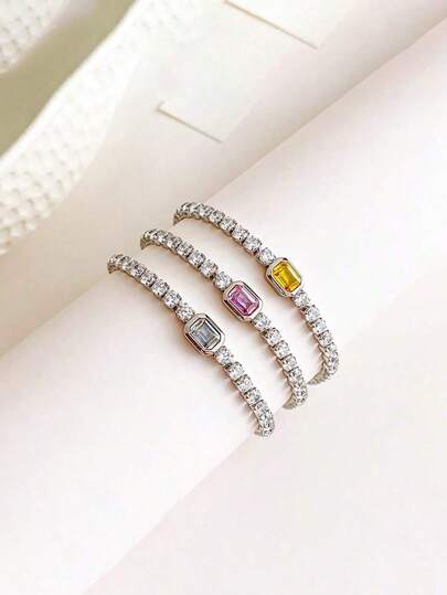 1條時尚簡約不鏽鋼鍊式手鍊,適用於女性日常佩戴