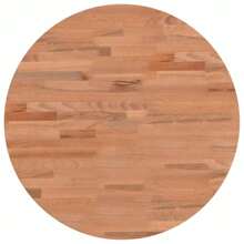 Solid Beech Wood Round Table Top 50x2.5 Cm Durable Natural Finish Ideal For DIY Projects - Brown - View 2