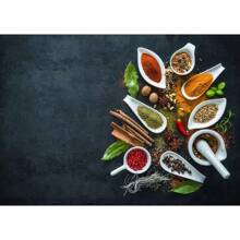 1 件无框现代烹饪香草香料寿司用具勺子墙面艺术海报帆布画奢华艺术品海报印刷家居厨房装饰植物