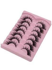 7pcs 3D Natural Look Fluffy & Soft Elongated Fox Eyelash Extensions, Naturally Thick & Lush Lashes - Black - View 4