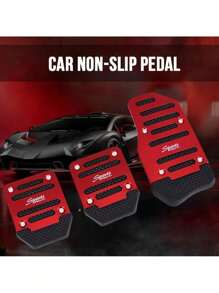 3pcs/Set, Car Non-Slip Pedal, Accelerator Brake Clutch Pedal, Car Striped Pedal, Decorative Panel, Car Interior Supplies, Car Accessories Accessories For Car Car Interior Accessories Set