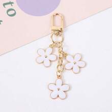 TTOBS 1pc Elegant Leather Key Chain With Lovely Flower Pendant - Durable, Fashionable And Multifunctional Keychain For Women - Variety Of Colors, Perfect Accessory And Gifting Idea For Car Owners