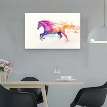 Beautiful Colorful Horses Canvas Art, Living Room, Bedroom Background Wall Decor, Studio Hallway Art