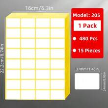 15 hojas de etiquetas blancas en blanco, pegatinas de etiquetas escribibles en múltiples tamaños, pegatinas de clasificación, etiquetas en blanco para contenedores de almacenamiento para frascos, archivos, escuelas, oficinas, cocinas, pegatinas blancas mate - Blanco - Ver 6