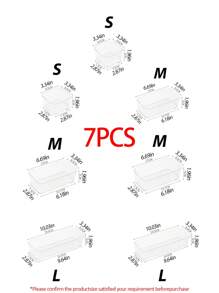 1个/4个/5个/6个/7个/10个/25个装透明化妆品收纳盒，抽屉式收纳盒，可自由组合，化妆品整理盒，适用于家庭、学校、宿舍、办公室收纳，是居家收纳整理的理想之选，也适合用作女士礼品盒、节日礼品盒、情人节礼品盒、情人节装饰品、女友礼物、化妆包、旅行必备品。 - 無色 - 查看 20