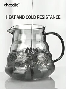 choxila 1pc Grey Cloud Shaped Coffee Pot With Coffee Dripper, Pour Over Coffee Maker Set, Glass Drip Coffee Carafe & Coffee Filter, Heat-Resistant Glass Coffee Pot For Home, Office, Cafe Back To School - Grey - View 7