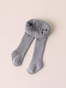 1 Pair Children's Warm & Breathable Tights - Thick Soft Terry Cloth, Stretchy Fitted, Autumn/Winter