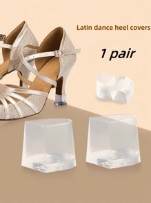 1 双女式拉丁舞鞋鞋跟保护器防滑耐磨减震可更换鞋跟垫鞋配件 - 無色 - 查看 1