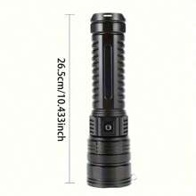 Linterna LED potente de 1000000 LM, recargable, tipo C, de largo alcance, 6000 m, luz táctica para pesca y caza - negro - Ver 12