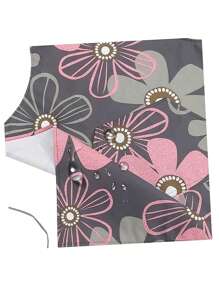 Delantal impermeable y a prueba de aceite con estampado de flores en color gris oscuro, 1 pieza con diseño colgante, cuello ajustable, sin mangas, resistente al desgaste, para usar en la cocina, el comedor, la jardinería y la repostería