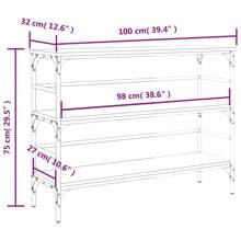 Consolle in legno multistrato di stile grigio Sonoma, 102x75 cm, arredo elegante per l'ingresso