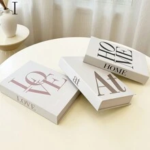 3pcs Folding Fake Book Ornament, Creative English Text Faux Book Decorative Display Prop, Professional Packaging Best Gifts Birthday Graduation