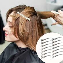 10 piezas/20 piezas Clips de pelo de metal hueco de color plateado de 3.5 pulgadas, de moda y sencillos, accesorios de cabello estilo Y2K convenientes para mujeres y niñas, adecuados para peinados diarios en el salón, accesorios para la cabeza, pinzas de pelo, pasadores de pelo - Plateado - Ver 5