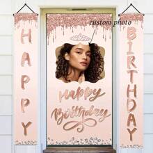1 Set Customized Birthday Photo Banner Kit, Personalized Photo Banner, Birthday Party Decoration, Party Supplies, Indoor/Outdoor Signage - Multicolor - View 2