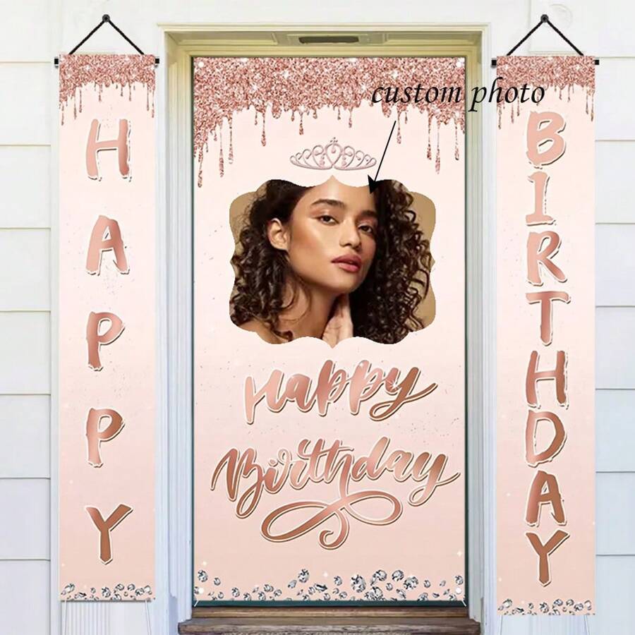1 Set Customized Birthday Photo Banner Kit, Personalized Photo Banner, Birthday Party Decoration, Party Supplies, Indoor/Outdoor Signage