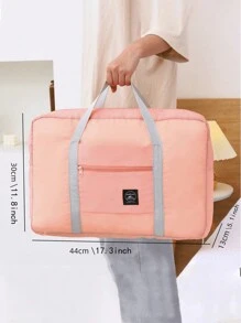 1 pièce Sac de rangement de voyage portable, sac à main grande capacité, sac de courses pliable, grand sac cosmétique, convient pour les voyages courts/moyens, sac fourre-tout pliable, bagage de déménagement portable grande capacité, sac de rangement pour vêtements, chaussures, cosmétiques, articles de toilette et autres essentiels de voyage, pochette, pochette de maquillage, accessoires de voyage - Multicolore - Voir 6