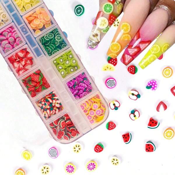 1box Y2K Aesthetic Fruit Design Nail Art Decoration DIY Nail Charms Nail Gems Nail Supplies
