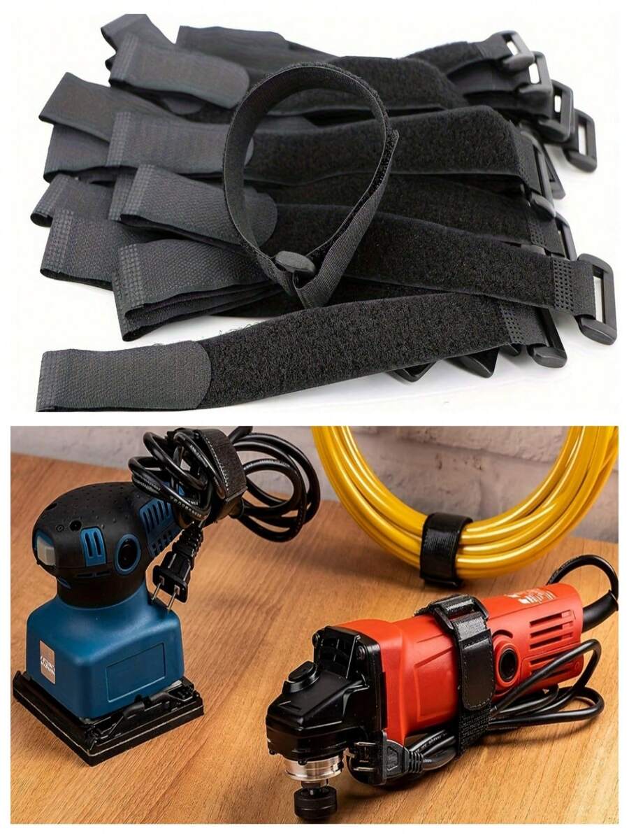 10 pezzi/30 pezzi/50 pezzi Fascette riutilizzabili con chiusura a gancio e anello, fermacavi in nylon per organizzare fili elettrici, cavi e soluzioni di stoccaggio