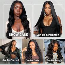 Body Wave Human Hair Bundles With Frontal Bundles 100% Unprocessed Brazilian Virgin Hair Weave Body Wave 4 Bundles With 13x4 Lace Frontal Closure Human Hair Natural Black - Natural & Black - View 10