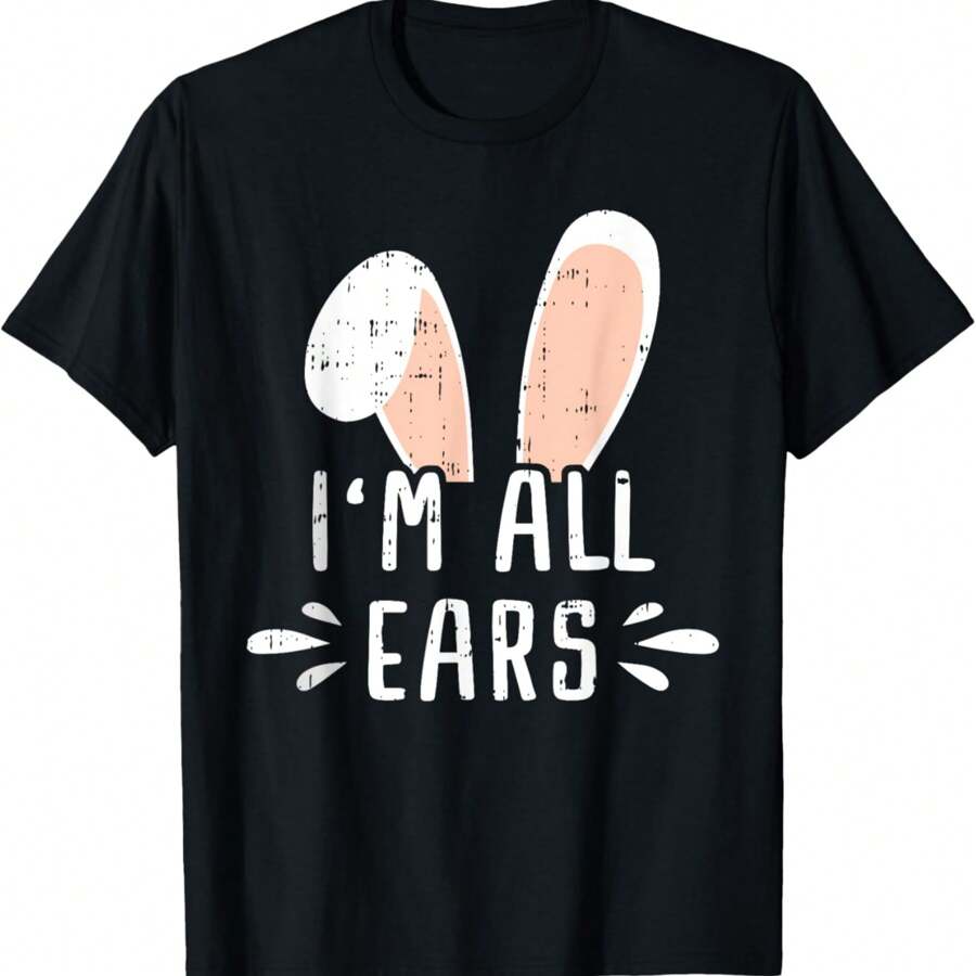 Im All Ears Easter Bunny Ears Rabbit Spring Men Women Kids T-Shirt - Black - View 1