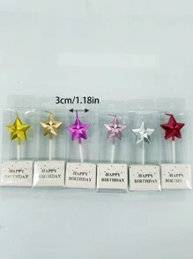 3D Star, Heart, Christmas Tree Shaped Candles For Cake Decor, Valentine's Day Party - Star - View 9