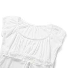 Women Y2k Fairy Grunge Shirts Short Sleeve See Through Lace Trim Square Neck T-Shirt Vintage Aesthetic Goth Crop Tees Tops - 白色 - 查看 6