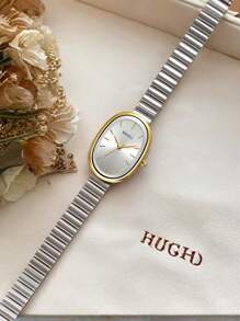 1 件女士不锈钢表带优雅石英表，简约百搭，适合日常佩戴 - 銀色 - 查看 2