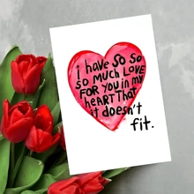 1pc Funny Love Greeting Card - Cheerful, Amusing Birthday, Anniversary, Engagement, Valentine's Day, Proposal Card To Wife, Husband Or Anyone - Express Your Feelings In A Humorous, Sincere, Romantic Way, Also Suitable For Christmas, Back To School, Stationery Supplies And Other Occasions - Multicolor - View 1