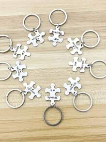 5/6/7/8/9/10 件拼图钥匙扣，不锈钢 BFF 钥匙扣，创意毕业生日配饰，适合最好的朋友、朋友和队友