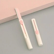1 pieza Afeitadora de cejas, afeitadora de piel exfoliante multifuncional para la cara, moldeadora de cejas y cara, con cubierta de precisión, eliminador de vello facial para mujeres, recortadora de cejas, productos y accesorios para el cabello para peluquería, salón de belleza y artículos de viaje esenciales
