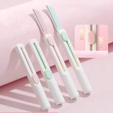 1 pieza Afeitadora de cejas, afeitadora de piel exfoliante multifuncional para la cara, moldeadora de cejas y cara, con cubierta de precisión, eliminador de vello facial para mujeres, recortadora de cejas, productos y accesorios para el cabello para peluquería, salón de belleza y artículos de viaje esenciales