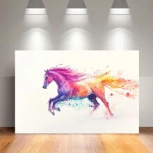 Beautiful Colorful Horses Canvas Art, Living Room, Bedroom Background Wall Decor, Studio Hallway Art