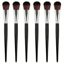 6pcs Mop Brush For Acrylic Painting 1 Inch Blending Brush Paint Brushes For Acrylic Painting Oval Mop Acrylic Brush With Wooden Handle For Acrylic Paint, Watercolor, Face And Body Art Painting,Back To School,School Supplies