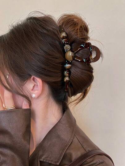 topshiny 1pc Korean Elegant Faux Pearl Hair Claw Clip, Luxury Chic Updo Hairstyle Hair Accessory For Women, New Fashion Hair Clips Hair Jaw Clip Hair Clamps Hair Clutch Hair Catcher Clip Fall Winter Hair Accessories For Women For Vacation Outfits Woman