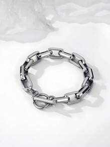 男士不锈钢手链，情侣嘻哈 OT 扣链手链，父亲节礼物 - 彩色 - 查看 12