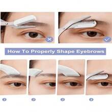 Tijeras recortadoras de cejas con peine para mujer y hombre, herramienta de maquillaje para eliminar y dar forma a las cejas, de acero inoxidable, accesorios de barbería, corte de cabello, bolsa organizadora de almacenamiento, accesorios para el cabello