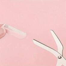 Tijeras recortadoras de cejas con peine para mujer y hombre, herramienta de maquillaje para eliminar y dar forma a las cejas, de acero inoxidable, accesorios de barbería, corte de cabello, bolsa organizadora de almacenamiento, accesorios para el cabello
