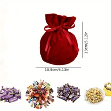 10 peças de saco de armazenamento de veludo dourado com laço de tecido, saco de armazenamento de joias, saco de doces de casamento, pequeno saco de armazenamento de lembranças, saco pequeno de presente, promoção de festa de inauguração de casa, saco de presente de lembrança (tamanho do azulejo: 14,5*15 cm, 6 cores: vermelho, rosa, champanhe, azul, cinza, verde)