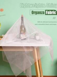 1pc DIY Solid Color Organza Fabric, High Density 3-Layer Mesh Cloth, Suitable For Wedding Dress, Photography Backdrop, Room Decoration