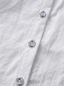 Áo dài tay thêu hoa giản dị cho bé gái, mùa thu - trắng - Xem 4