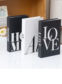 3件/1件 LOVE+AT+HOME 时尚家居装饰折叠书，硬纸板材质。适用于客厅、桌面和墙面装饰。适合多种场景。 - 彩色 - 查看 4